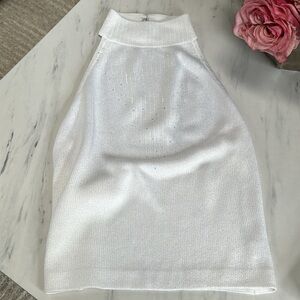 St John White halter top with crystals. Size 2